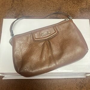 Coach Brown Leather Wristlet